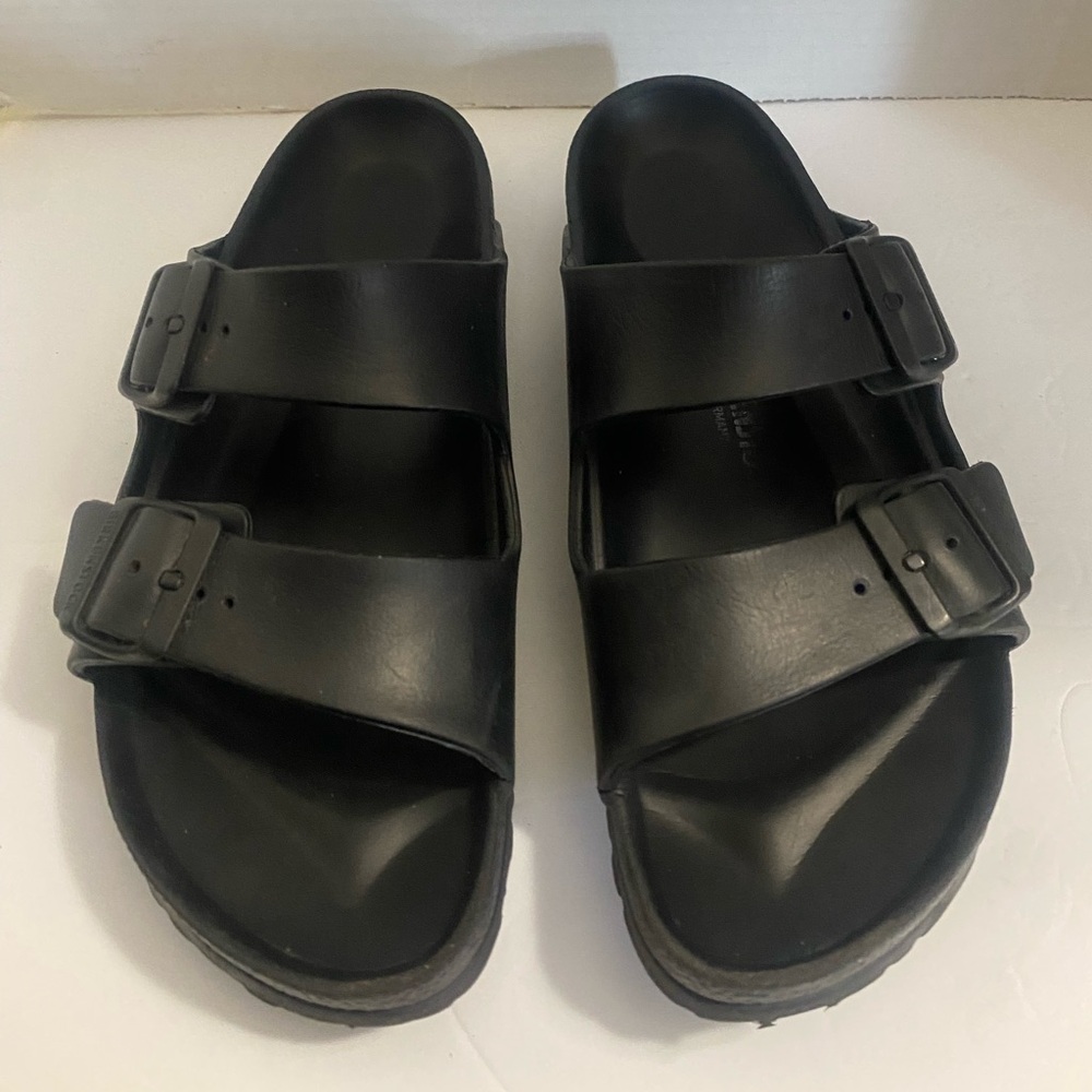 Birkenstock Arizona EVA Slides Sandals Womens Black Double Strap Buckle